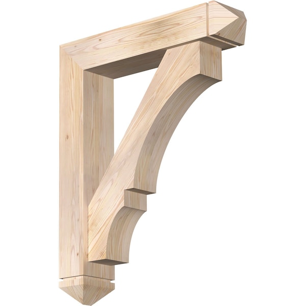 Ekena Millwork Balboa Arts and Crafts Smooth Bracket w/ Offset Brace, Douglas Fir, 7 1/2"W x 36"D x 44"H BKT0806X36X44BOA03SDF - main